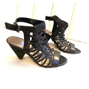 Vince Camuto black leather pumps